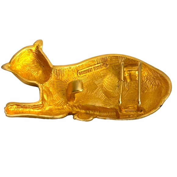 Doreen Ryan Leopard Belt Buckle Vintage 1980s Cat Design Statement - Picture 2 of 10